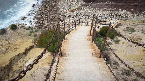 Escaleras Los Acantilados Saint Mandrier Sur Mer Sur Francia — Foto de Stock