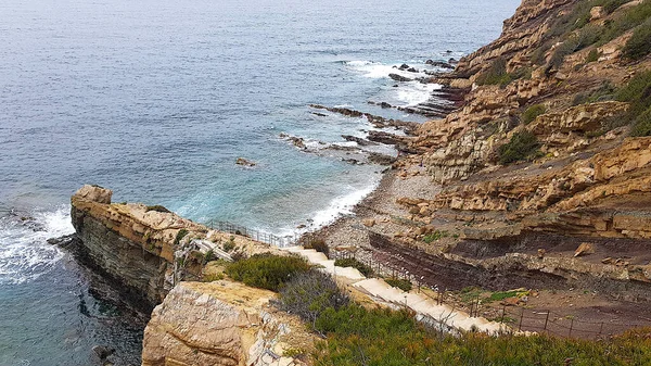 Skały Saint Mandrier Sur Mer Południe Francji — Zdjęcie stockowe