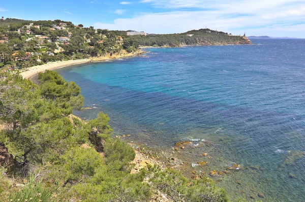 Pláž Saint Mandrier Sur Mer Jižní Francie — Stock fotografie