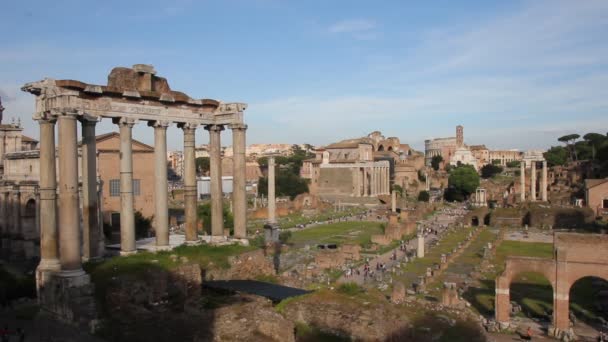 Panoráma a Traianus fórum — Stock videók