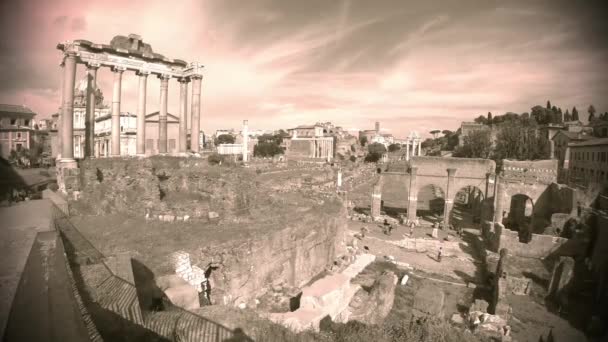 Panorama de Trajano foro — Vídeo de stock