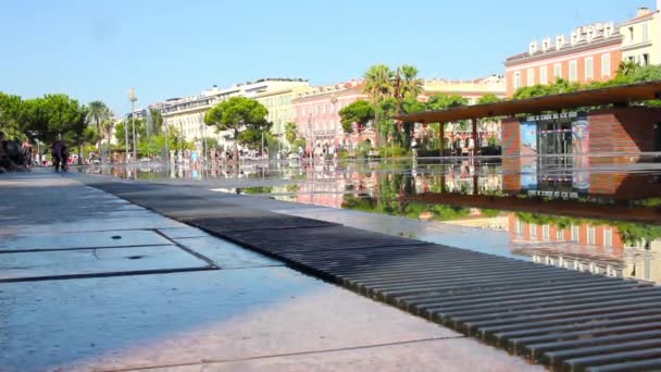 Fontaine su Place Massena a Nizza — Video Stock