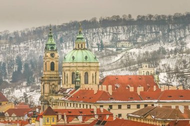 Çek Cumhuriyeti, Prag 'ın kışın havadan görünüşü