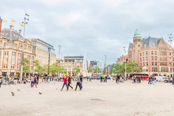 Weergave van de Dam square, Amsterdam — Stockfoto