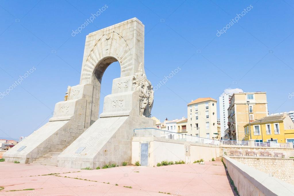 Historic War Monument in Marseilles, France