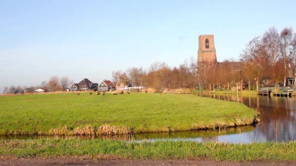 Paisagem rural em Ransdorp, Holanda — Vídeo de Stock
