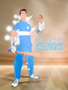 Yarasa ve Kriket Şampiyonası için topu oyuncu.