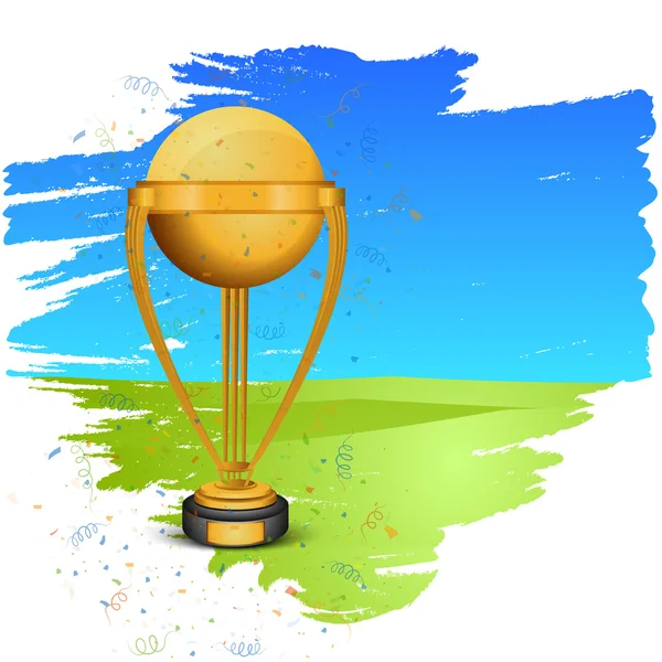 Golden Trophy for Cricket Sports concept. — Stock Vector