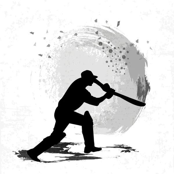 Cricket Batsman en acción . — Vector de stock