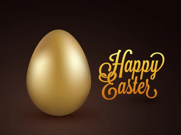 Glossy Golden Egg for Happy Easter celebration. — Stock Photo, Image