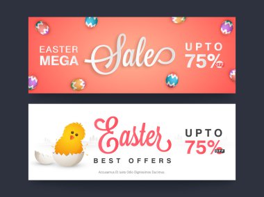 Easter Mega Sale web header or banner set.
