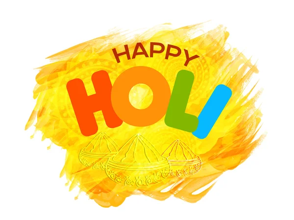 Poster, Banner o Volantino per la celebrazione Holi. — Foto Stock