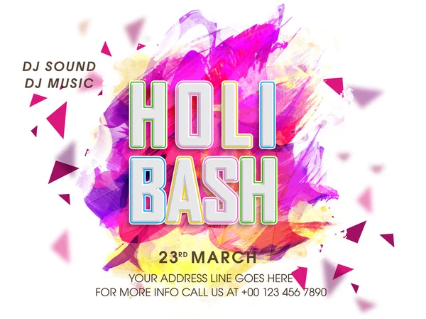 Invitation Card design for Holi celebration. — Stockfoto
