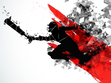 Kriket spor kavram için oynatıcıyı çalıştıran.