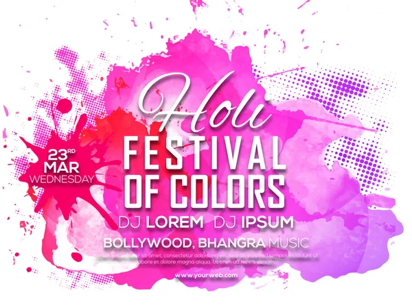 Invitation Card design for Holi celebration. — Stok fotoğraf