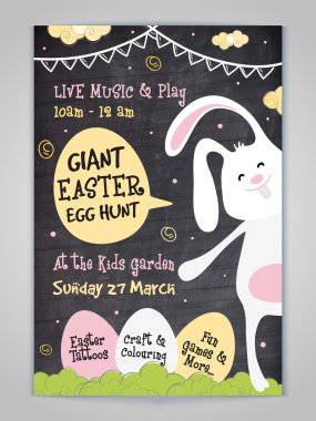 Dev Paskalya Yumurtası Avı Davetiye Kartı tasarımı.