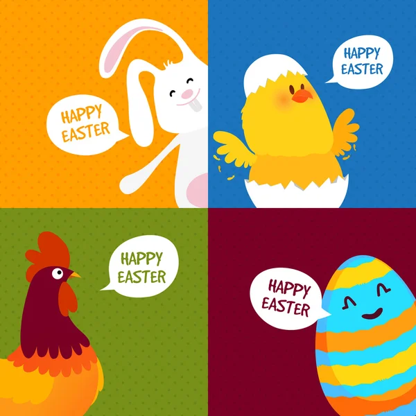 Cute characters for Happy Easter celebration. — Stock Photo, Image