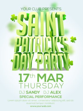 Pamphlet, Banner or Flyer for St. Patrick's Day.