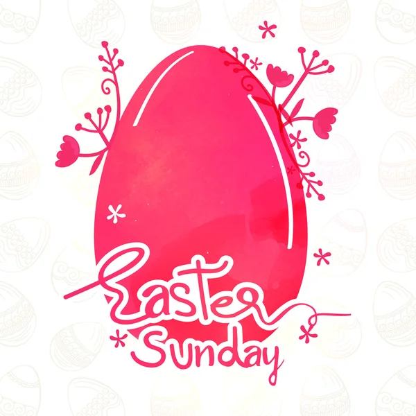 Pink Egg for Easter Sunday celebration. — Stock Vector