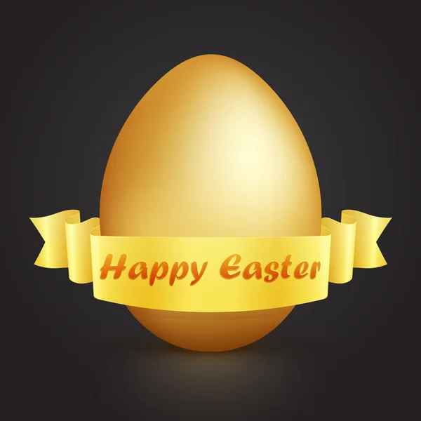 Golden Egg for Happy Easter celebration. — Stock Vector