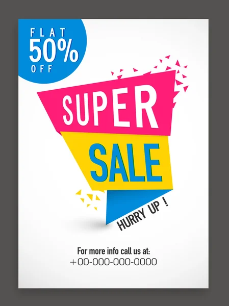 Super Sale Poster oder Banner. — Stockvektor