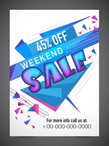 Weekend Sale Flyer or Banner. — Stock Vector