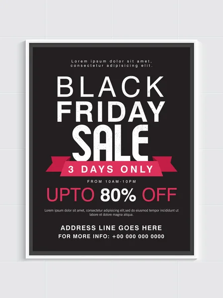 Black Friday Sale Flyer or Poster. — Stock Vector