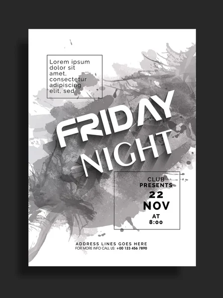 Friday Night Party Poster, Banner or Flyer design. — Stock Vector