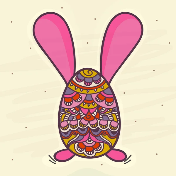 创意兔子花蛋复活节. — 图库矢量图片