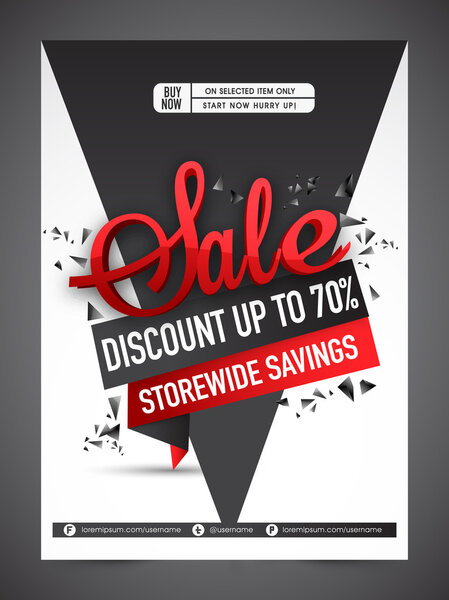 Sale Flyer or Banner with discount offer.