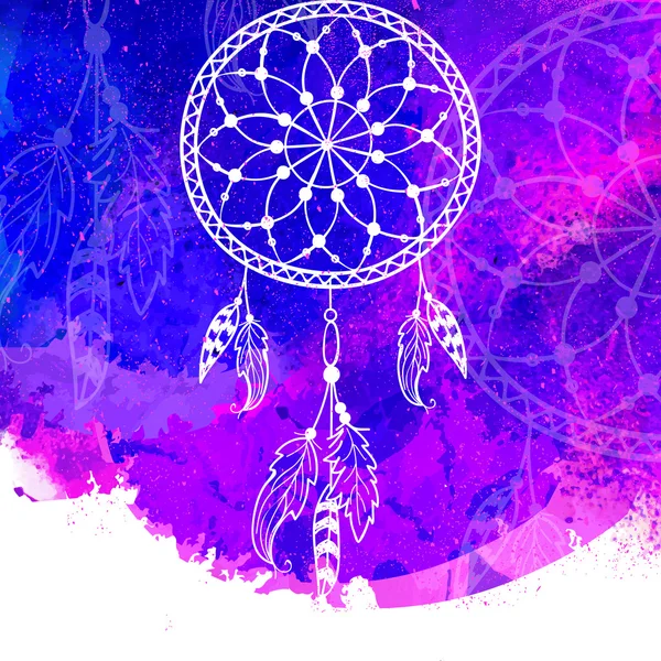 Creative Dream Catcher with feathers. Stock Vector