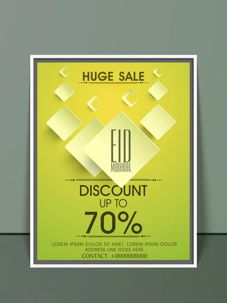 Huge Sale Pamphlet, Banner or Flyer for Eid. — Stock Vector