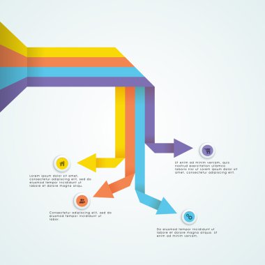 İş için renkli ok infografik öğesi.