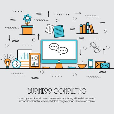 Flat illustration for Business Consulting concept.