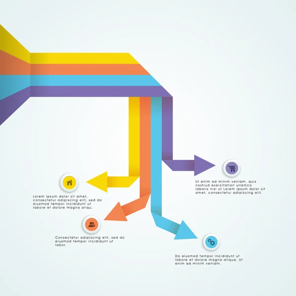 Elemento infográfico de flecha colorida para el negocio . — Archivo Imágenes Vectoriales