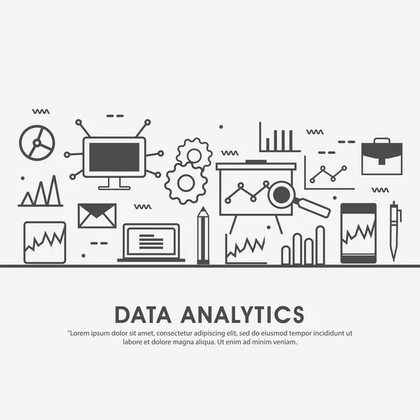 Illustration plate moderne pour Data Analytics . — Image vectorielle