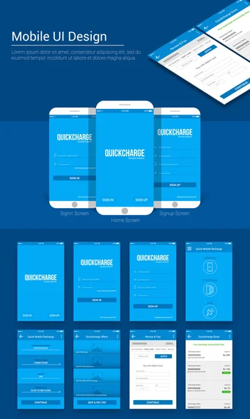 Online betaling mobiele app UI, UX en GUI template. — Stockvector