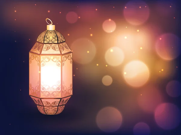 Lampada tradizionale per la celebrazione Ramadan Kareem . — Vettoriale Stock