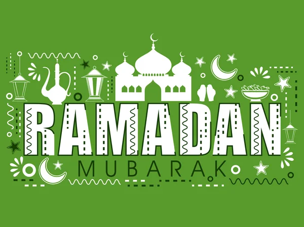 Ισλαμικά στοιχεία για τον εορτασμό του Ραμαζάνι. — Διανυσματικό Αρχείο