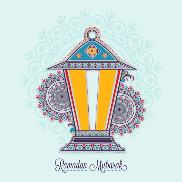 Lámpara colorida tradicional para la celebración del Ramadán . — Vector de stock