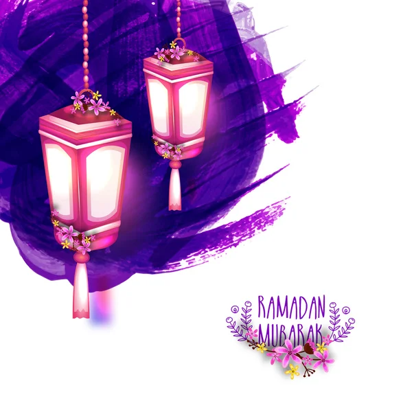 Gloeiende lantaarns voor Ramadan Kareem. — Stockvector