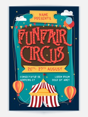 Funfair Circus Şablon, Banner veya Flyer tasarım.