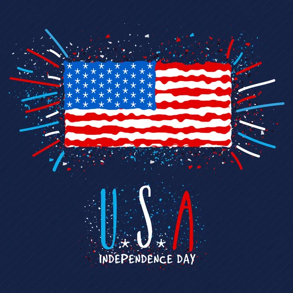 Bağımsızlık Günü kutlaması için Amerikan Bayrağı. — Stok Vektör