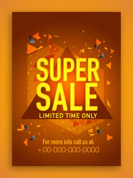 Super Sale Poster, Banner or Flyer design. — Stock Vector