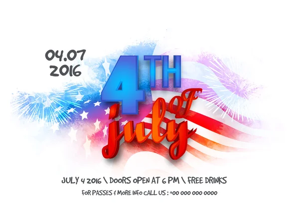 Poster, banner of flyer voor 4 juli. — Stockvector