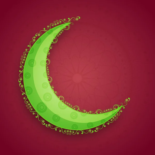 Luna Verde per la celebrazione del Festival Islamico . — Vettoriale Stock