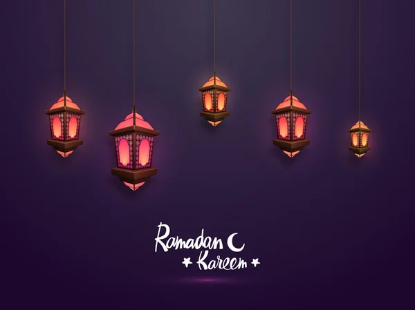 Faroles brillantes para Ramadán Kareem . — Vector de stock