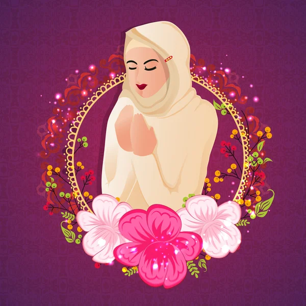 Мусульманська жінка для Рамадану Карім святкування. — стоковий вектор