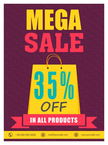Mega Sale Flyer, Plakat oder Banner Design. — Stockvektor