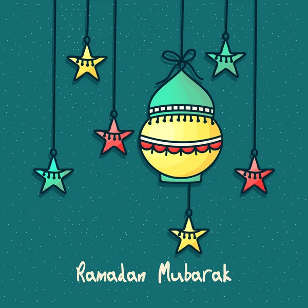 Grußkarten-Design für Ramadan Mubarak. — Stockvektor